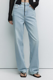 брюки джинсовые женские Джинсы широкие с открытыми срезами и высокой посадкой Befree