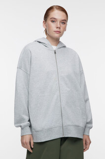 Худи oversize из футера на молнии с капюшоном Befree