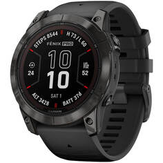 Смарт-часы Garmin Fenix 7X Pro Sapphire Solar Carbon Gray DLC TItanium W / Black Band (010-02778-11)