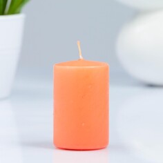 Свеча - цилиндр, 4×6 см, 9 ч, лососевая Дарим Красиво