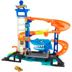 Игровые наборы Hot Wheels Игровой набор Гараж Побег от Акулы 1:64