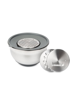 Миска GRATE IT 3л с крышкой 3 терки ATTRIBUTE STEEL ASG003