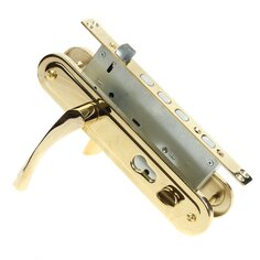 Замок врезной Apecs, T-0523-C-G-R, 11287, ручка в комплекте, цилиндровый, золото