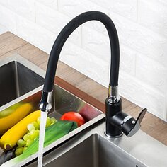 Смеситель для кухни, Frap, гибкий излив, с картриджем, черный, F4042