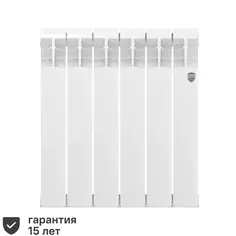 Радиатор Royal Thermo Vittoria 500/80 биметалл 6 секций боковое подключение цвет белый