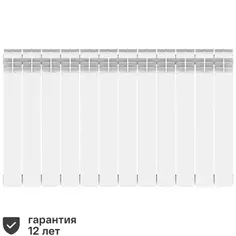 Радиатор Equation 500/90 алюминий 12 секций боковое подключение цвет белый