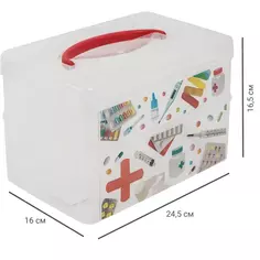 Коробка Multi Box 24.5x16x16.5 см 2 секции полипропилен с крышкой цвет прозрачный Без бренда