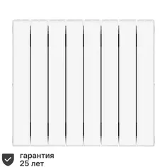 Радиатор Rifar Supremo 500/90 биметалл 8 секций боковое подключение цвет белый