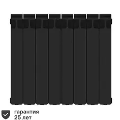 Радиатор Rifar Monolit 500/100 биметалл 8 секций боковое подключение цвет черный