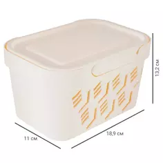 Ящик Deluxe с крышкой 19x13x11 см 1.9 л пластик цвет бежевый Бытпласт