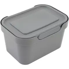 Ящик Luxe с крышкой 19x13x11 см 1.9 л пластик цвет серый Бытпласт