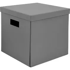 Коробка складная 31x31x30 см картон цвет серый Storidea