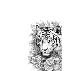 Постер Тигр в цветах 30x40 см Арт Дизайн