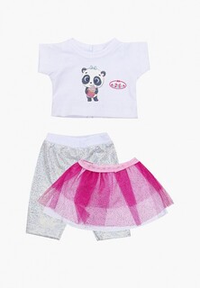 Одежда для куклы Карапуз "Футболка, юбка и лосины. Панда"
