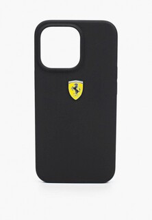 Чехол для iPhone Ferrari Ferrari для iPhone 13 Pro чехол Liquid silicone with metal logo Hard Black