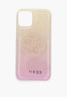 Чехол для iPhone Guess 12 mini (5.4), PC/TPU 4G Circle Logo Glitter Gradient Gold/Pink