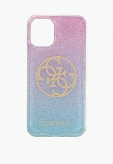 Чехол для iPhone Guess 12 mini (5.4), PC/TPU 4G Circle Logo Glitter Gradient Pink/Blue