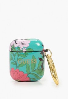 Чехол для наушников Guess Airpods, Silicone case with ring Flower N.1 Green