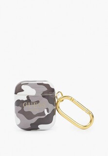 Чехол для наушников Guess Airpods 1/2, TPU with carabin Camouflage Black