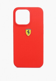 Чехол для iPhone Ferrari Ferrari для iPhone 13 Pro Liquid silicone with metal logo Hard Red