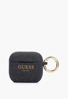 Чехол для наушников Guess Airpods 3, Silicone with ring Glitter/Black