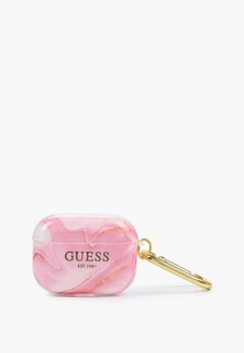 Чехол для наушников Guess Airpods Pro, TPU with carabin New Marble design Pink