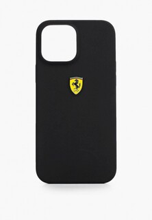 Чехол для iPhone Ferrari Ferrari для iPhone 13 Pro Max чехол Liquid silicone with metal logo Hard Black
