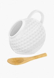 Банка для хранения Elan Gallery 180 мл 10х10х10,5 см Сфера с деревянной ложкой