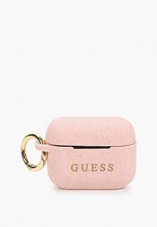 Чехол для наушников Guess Airpods Pro, Silicone case with ring Glitter/Light pink