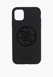 Чехол для iPhone Guess 11, Silicone collection 4G logo Hard Black