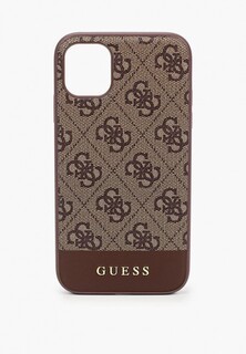 Чехол для iPhone Guess 11, 4G PU Stripe Metal logo Brown