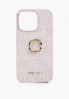 Чехол для iPhone Guess 13 Pro, PU 4G + Ring Hard Pink