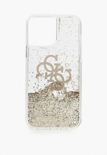 Чехол для iPhone Guess 13 Pro Max, Liquid Glitter 4G Big logo Gold