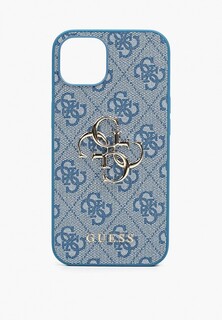 Чехол для iPhone Guess 13, PU 4G Big metal logo Blue