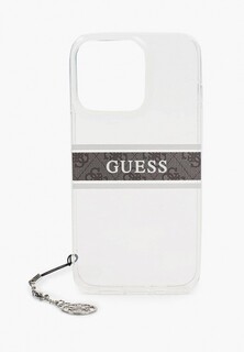 Чехол для iPhone Guess 13 Pro, PC/TPU 4G Stripe Hard Tranparent +Silver charm