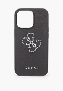 Чехол для iPhone Guess 13 Pro, PU Saffiano 4G Big metal logo Hard Black