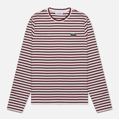 Женский лонгслив Lacoste Striped, цвет бордовый