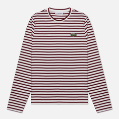 Женский лонгслив Lacoste Striped, цвет бордовый, размер M