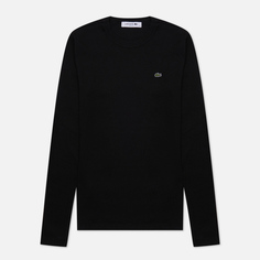 Женский лонгслив Lacoste Ribbed Cotton, цвет чёрный