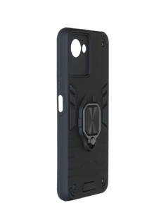 Чехол DF для Realme C30 / C30s с магнитом и кольцом Black rmArmor-05