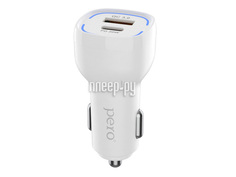 Зарядное устройство Pero AC05 USB-A QC3.0 + USB-C PD 38W White AC05WH ПЕРО