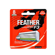 Кассета для станка FEATHER Кассеты сменные с тройным лезвием и защитой для мягкого бритья