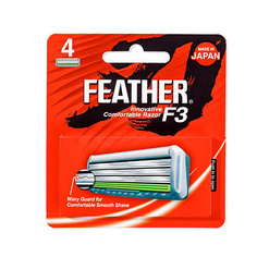 Кассета для станка FEATHER Кассеты сменные с тройным лезвием и защитой для мягкого бритья