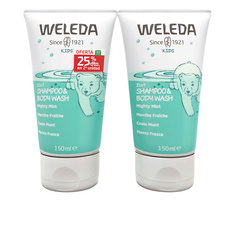 Гель для душа WELEDA Детское очищающее средство 2-в-1 для чувствительной кожи и волос Fresh Mint 300