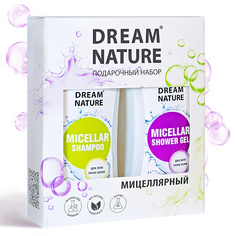 Набор средств для ванной и душа DREAM NATURE Подарочный набор для женщин 2в1 "Мицеллярный": гель и шампунь