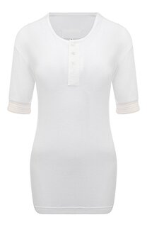 Футболка из хлопка и шелка Maison Margiela