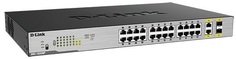 Коммутатор неуправляемый D-link DGS-1026MP/B1A 24xUTP 10/100/1000 PoE (370 Вт), 2xCombo100/1000Base-T/SFP, 19”