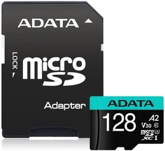 Карта памяти 128GB ADATA AUSDX128GUI3V30SA2-RA1 UHS-I U3 Class 10/V30S/A2, Adapter, 100/80 MB/s, RTL