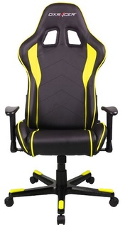 Кресло игровое DxRacer OH/FE08 Formula, чёрно-жёлтое, экокожа, регулируемый угол наклона