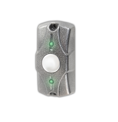 Кнопка выхода Олевс Циклоп (металлик серебристый) накладная НО, металл, подсветка, 12В, 0.1А